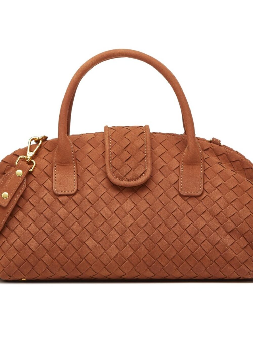 Suede Woven Tote Bag for Women Faux Suede Shoulder Bag Woven Purse Vintage Top